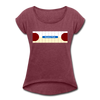 Nauener platz - Frauen T-Shirt mit gerollten Ärmeln - heather burgundy