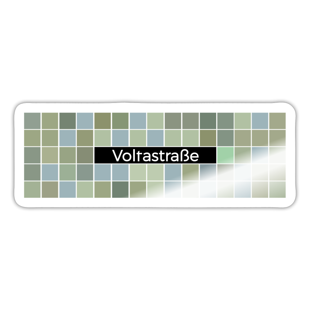 Voltastrasse - Aufkleber - white glossy