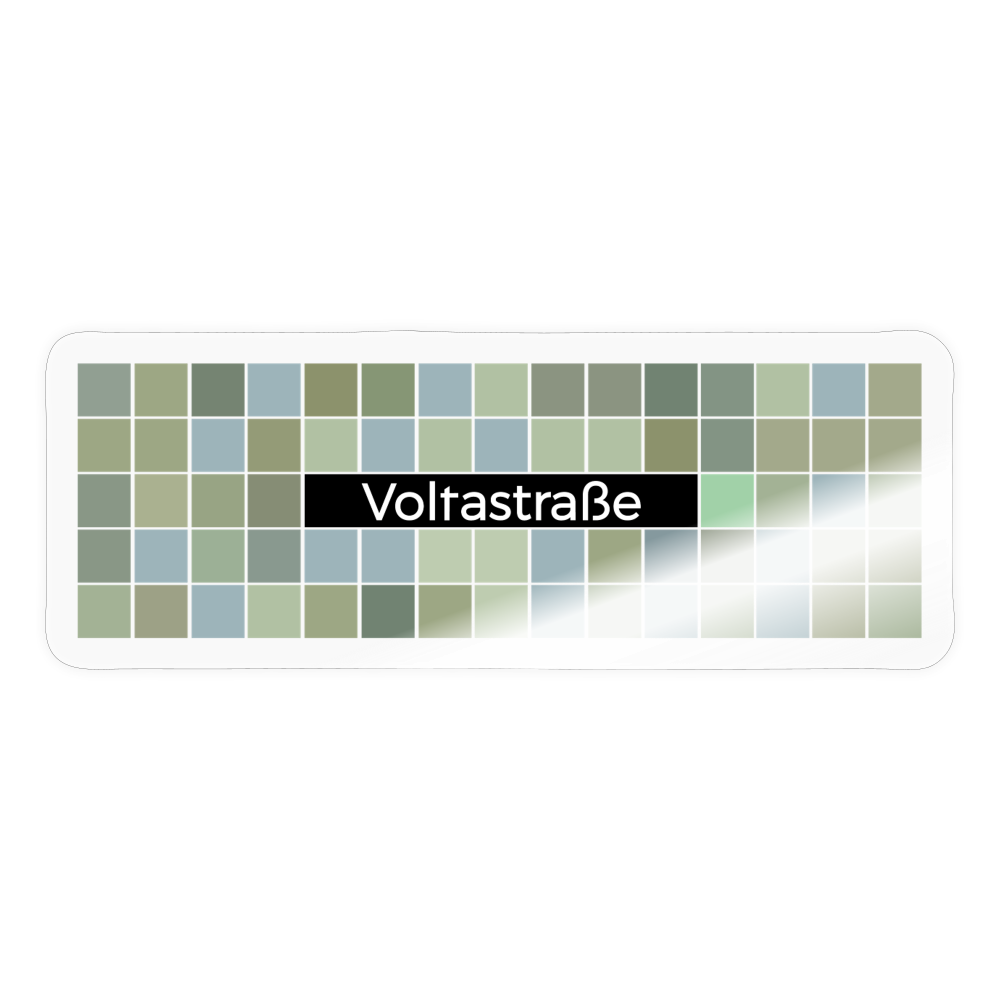 Voltastrasse - Aufkleber - transparent glossy