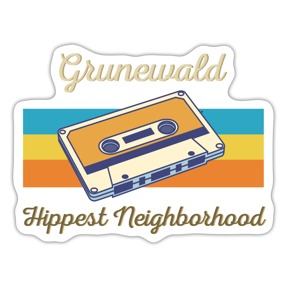 Grunewald Hippest Neighborhood - Aufkleber - white matte