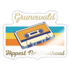 Grunewald Hippest Neighborhood - Aufkleber - white glossy