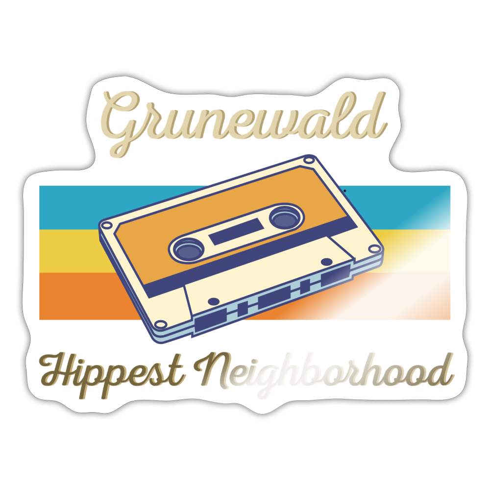 Grunewald Hippest Neighborhood - Aufkleber - white glossy
