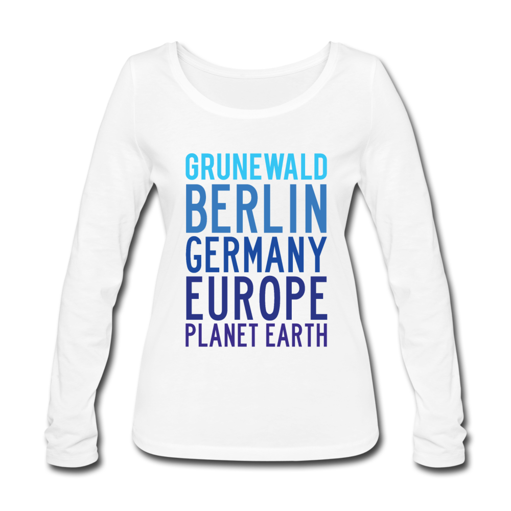 Grunewald Planet Earth - Frauen Bio Langarmshirt - white