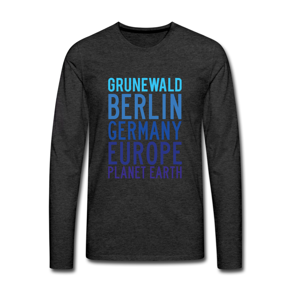 Grunewald Planet Earth - Männer Premium Langamshirt - charcoal grey