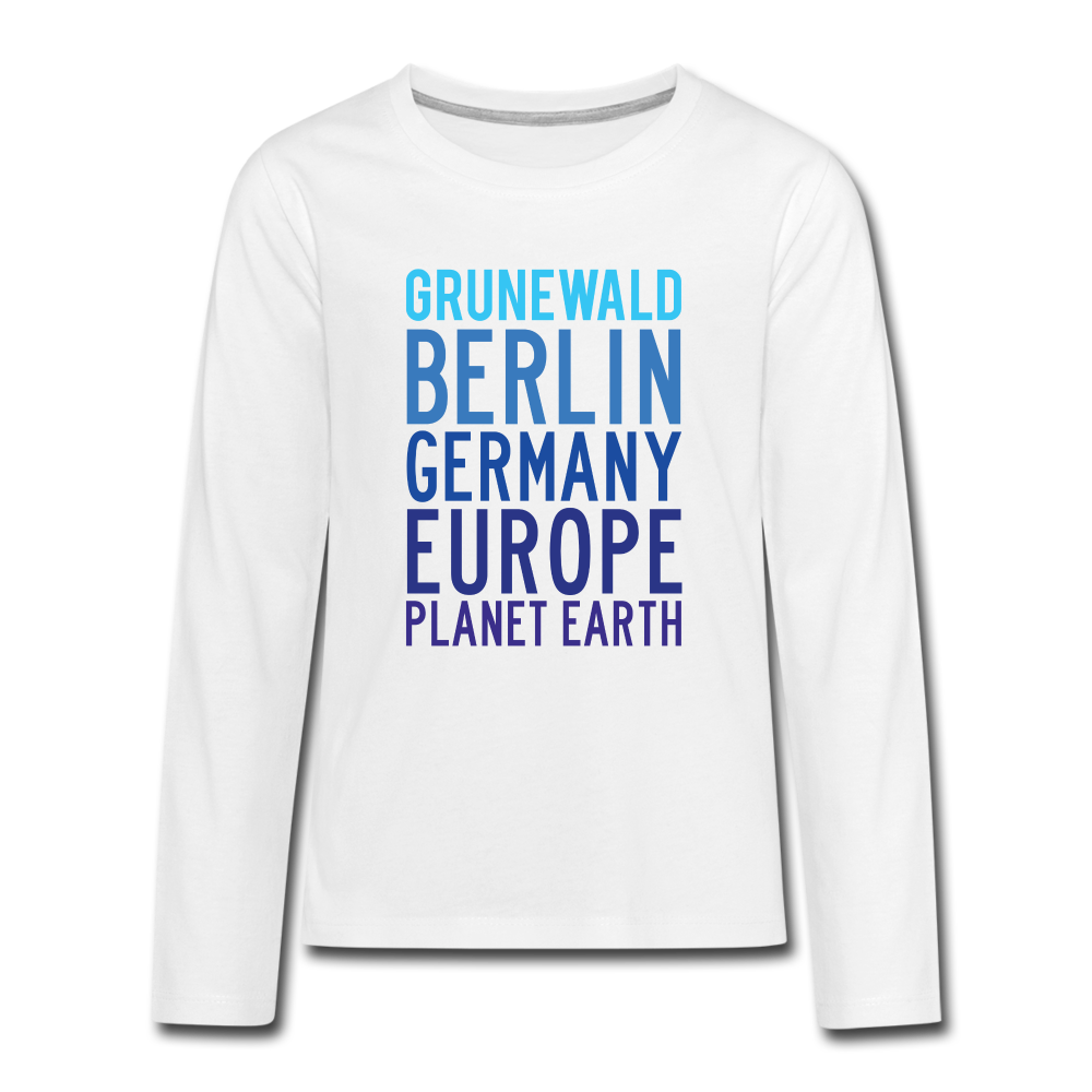 Grunewald Planet Earth - Teenager Langarmshirt - white