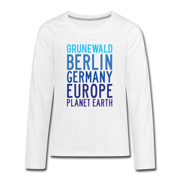 Grunewald Planet Earth - Teenager Langarmshirt - white