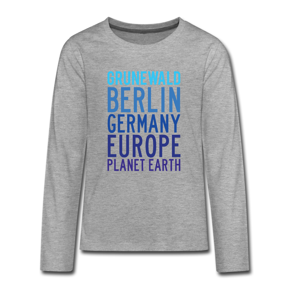 Grunewald Planet Earth - Teenager Langarmshirt - heather grey