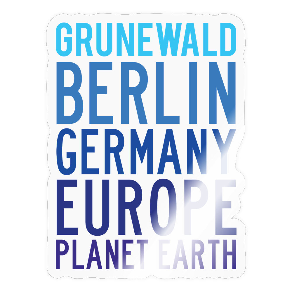 Grunewald Planet Earth - Aufkleber - transparent glossy