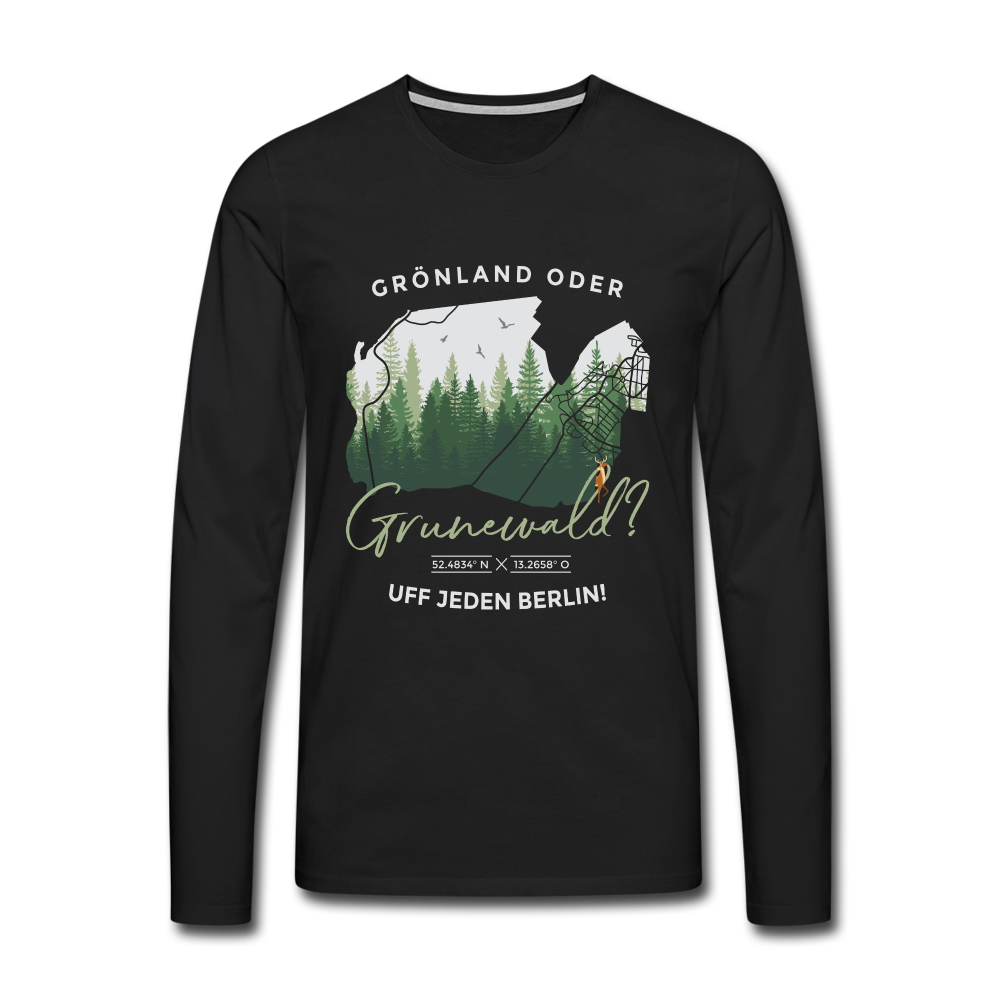 Grönland oder Grunewald - Männer Premium Langamshirt - black