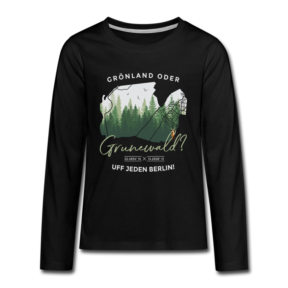Grönland oder Grunewald - Teenager Langarmshirt - black