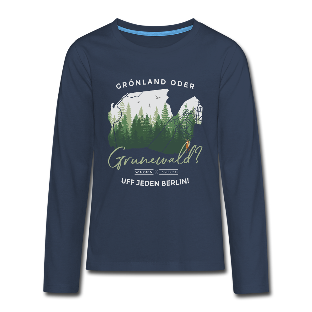 Grönland oder Grunewald - Teenager Langarmshirt - navy