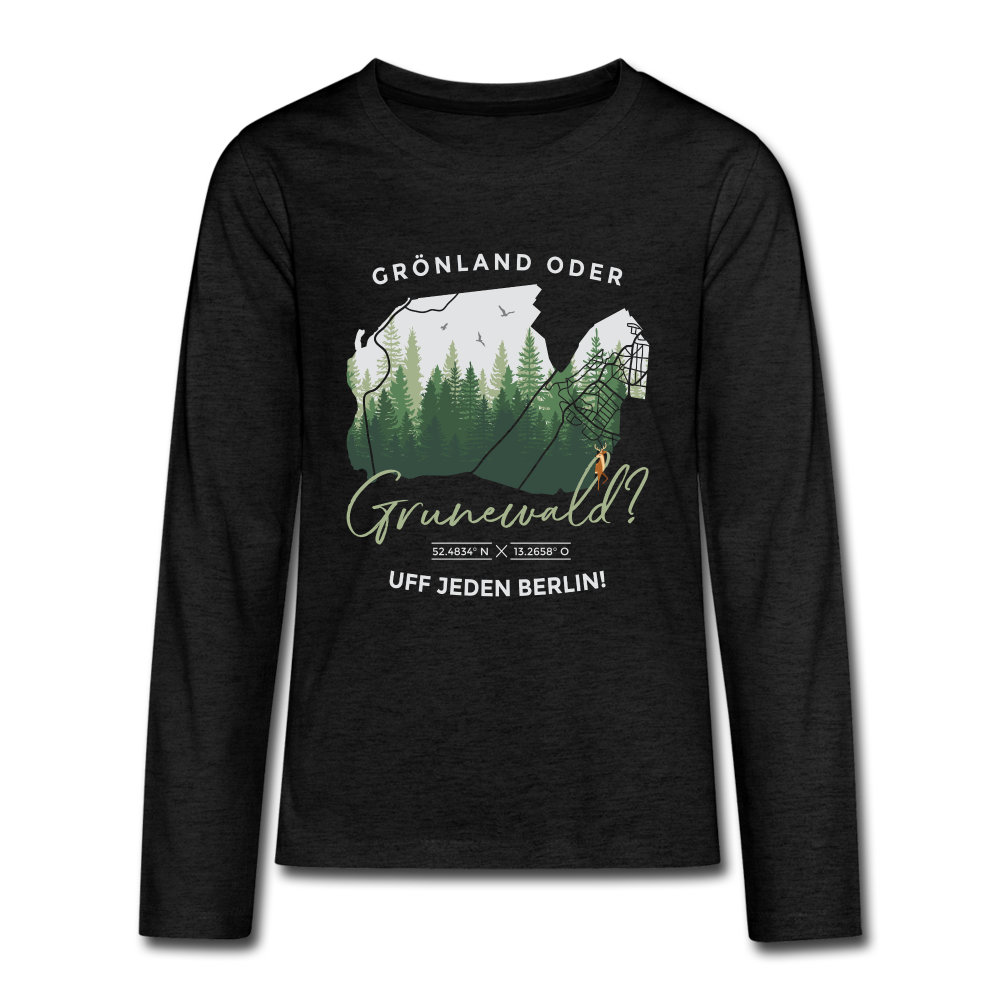 Grönland oder Grunewald - Teenager Langarmshirt - charcoal grey