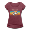 Köpenick Hippest Neighborhood - Frauen T-Shirt mit gerollten Ärmeln - heather burgundy