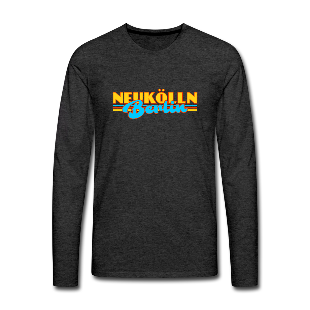 Neukölln Berlin Retro - Männer Premium Langamshirt - charcoal grey