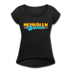 Neukölln Berlin Retro - Frauen T-Shirt mit gerollten Ärmeln - black