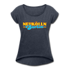 Neukölln Berlin Retro - Frauen T-Shirt mit gerollten Ärmeln - heather navy