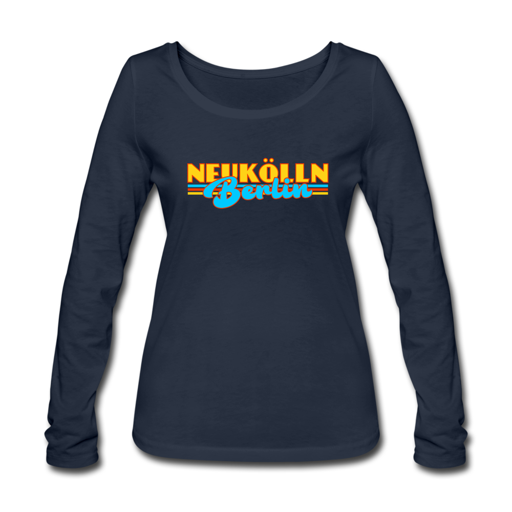 Neukölln Berlin Retro - Frauen Bio Langarmshirt - navy