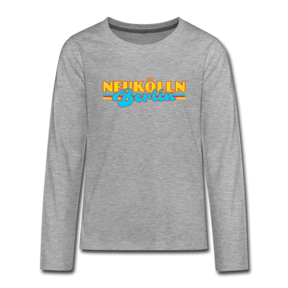 Neukölln Berlin Retro - Teenager Langarmshirt - heather grey