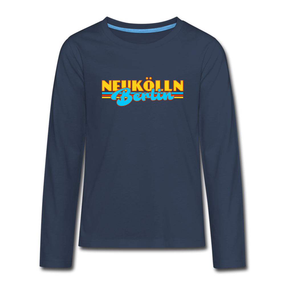 Neukölln Berlin Retro - Teenager Langarmshirt - navy