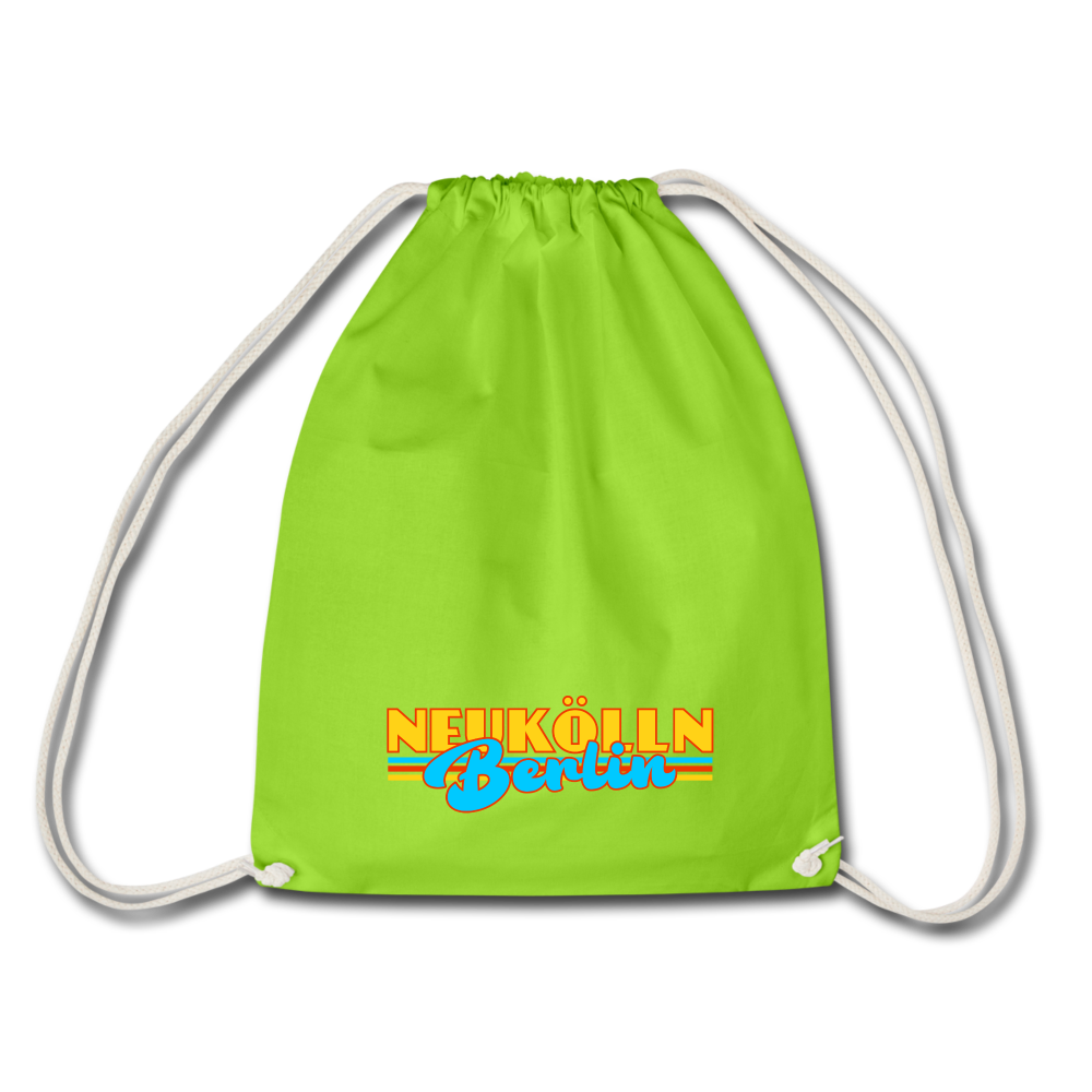Neukölln Berlin Retro - Turnbeutel - neon green