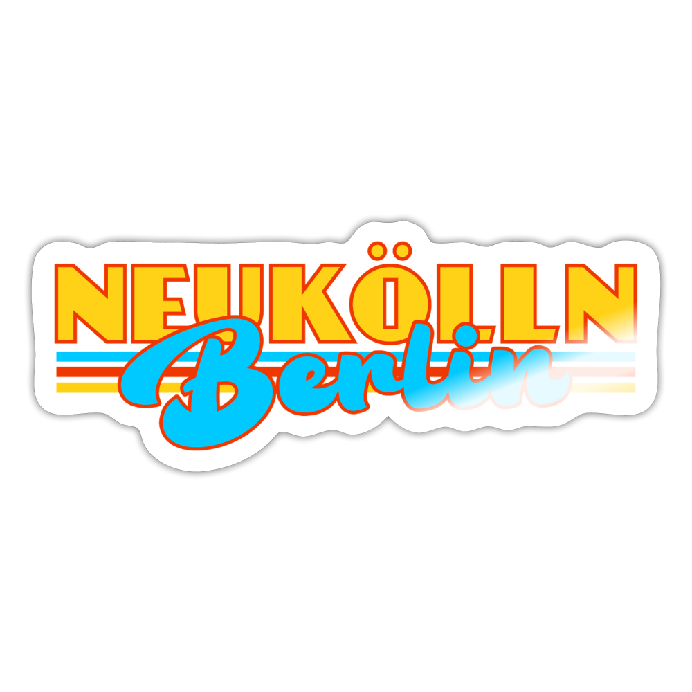 Neukölln Berlin Retro - Aufkleber - white glossy