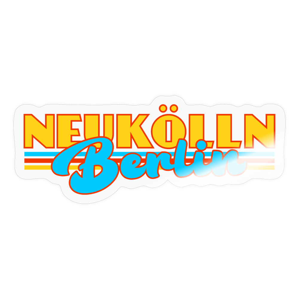 Neukölln Berlin Retro - Aufkleber - transparent glossy