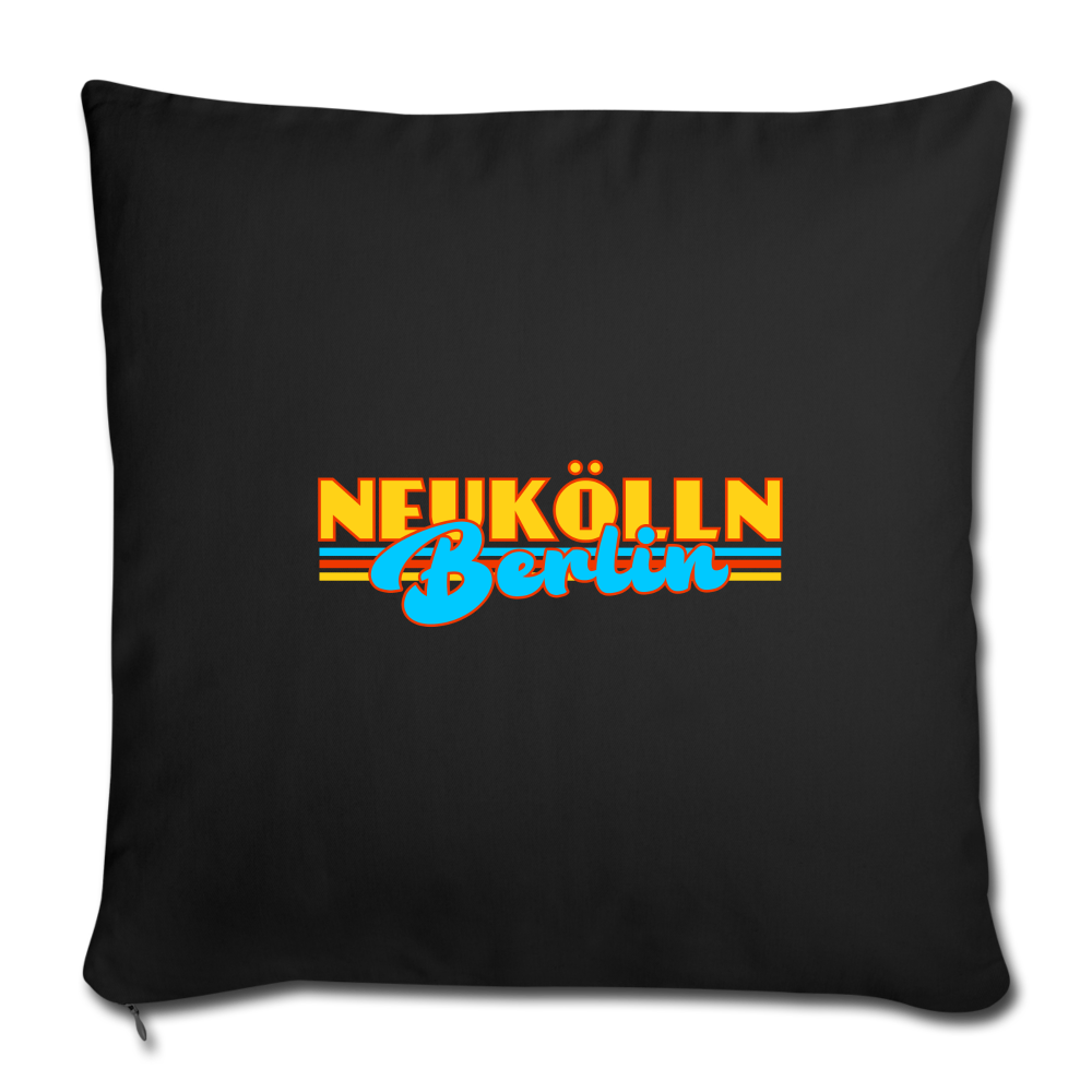 Neukölln Berlin Retro - Sofakissen mit Füllung (45 x 45 cm) - black
