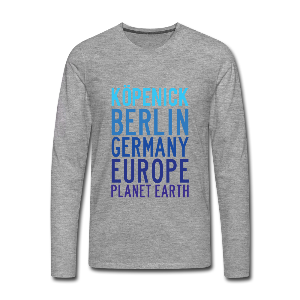 Köpenick Planet Earth - Männer Premium Langamshirt - heather grey