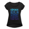 Köpenick Planet Earth - Frauen T-Shirt mit gerollten Ärmeln - black