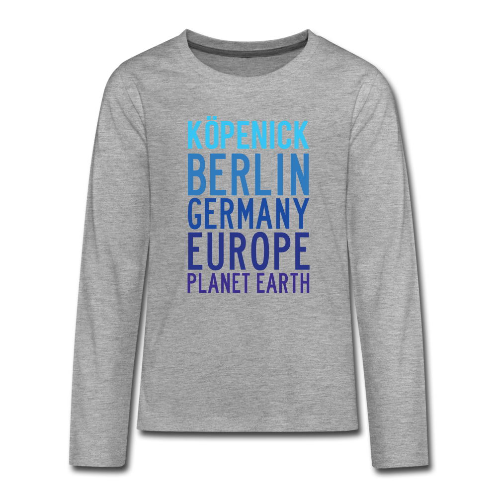 Köpenick Planet Earth - Teenager Langarmshirt - heather grey