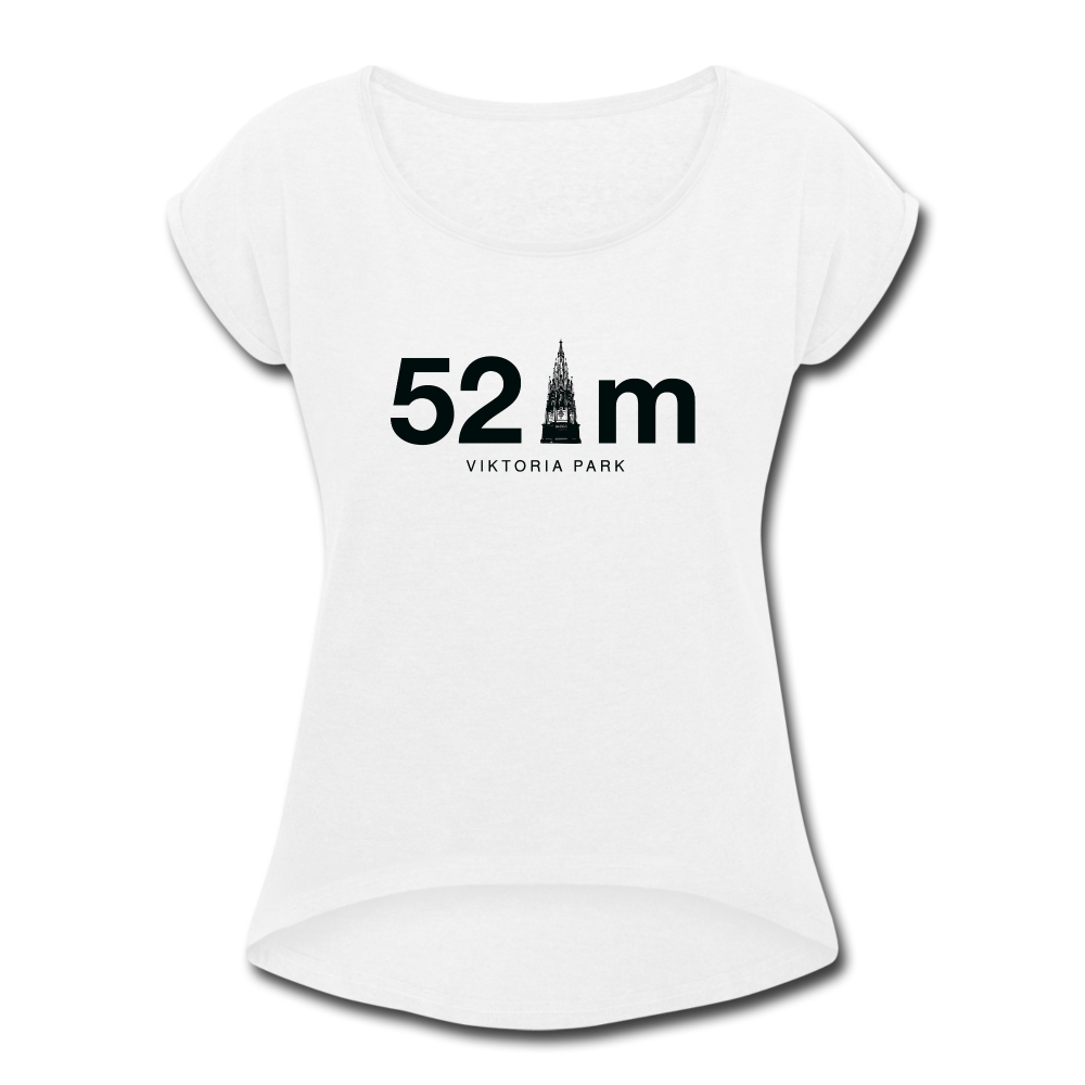 52 m Viktoria Park - Frauen T-Shirt mit gerollten Ärmeln - white