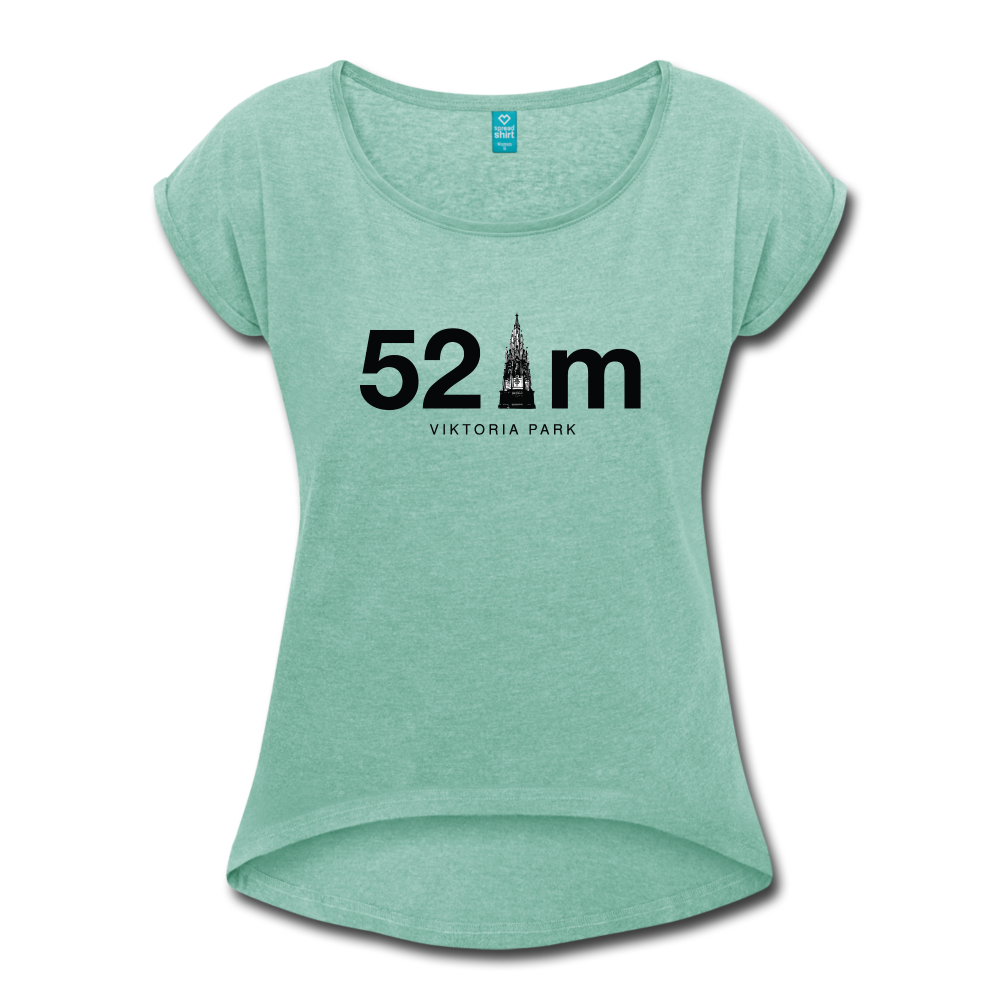 52 m Viktoria Park - Frauen T-Shirt mit gerollten Ärmeln - heather mint