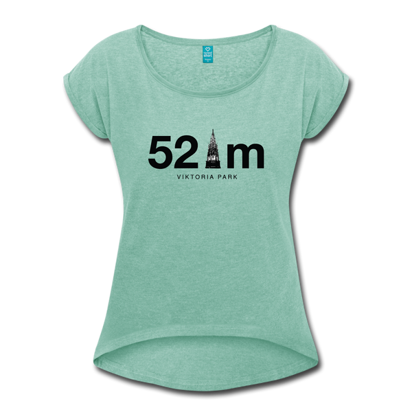 52 m Viktoria Park - Frauen T-Shirt mit gerollten Ärmeln - heather mint