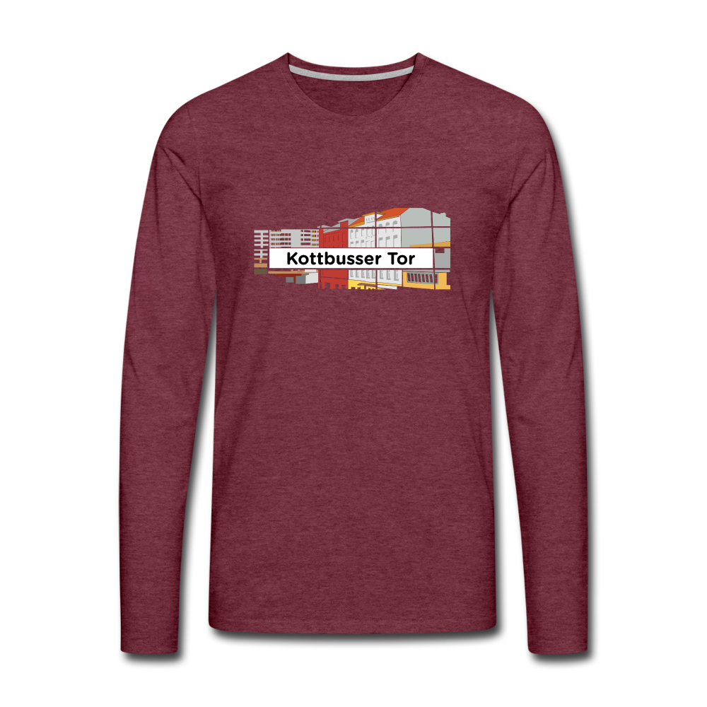 Kottbusser Tor - Männer Premium Langamshirt - heather burgundy