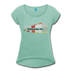 Kottbusser Tor - Frauen T-Shirt mit gerollten Ärmeln - heather mint