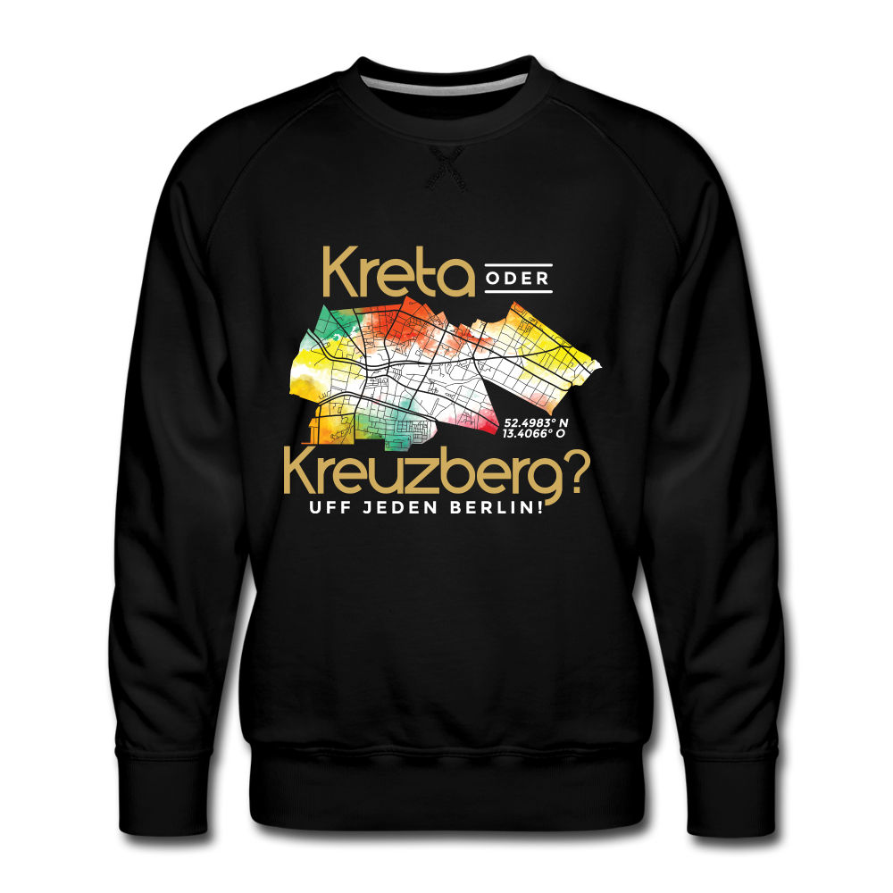 Kreta oder Kreuzberg - Männer Premium Sweatshirt - black