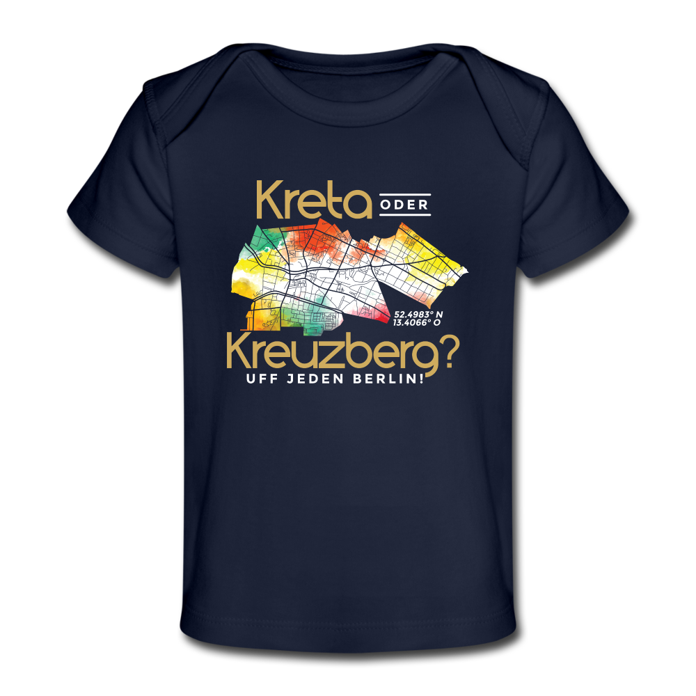 Kreta oder Kreuzberg - Baby Bio T-Shirt - dark navy