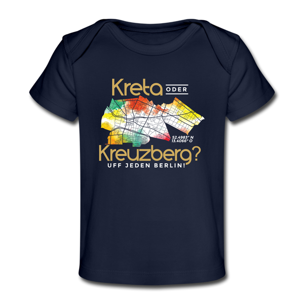 Kreta oder Kreuzberg - Baby Bio T-Shirt - dark navy