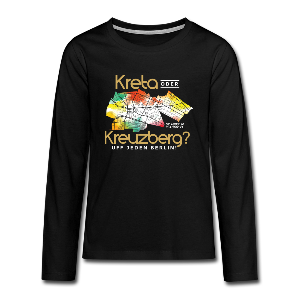 Kreta oder Kreuzberg - Teenager Langarmshirt - black