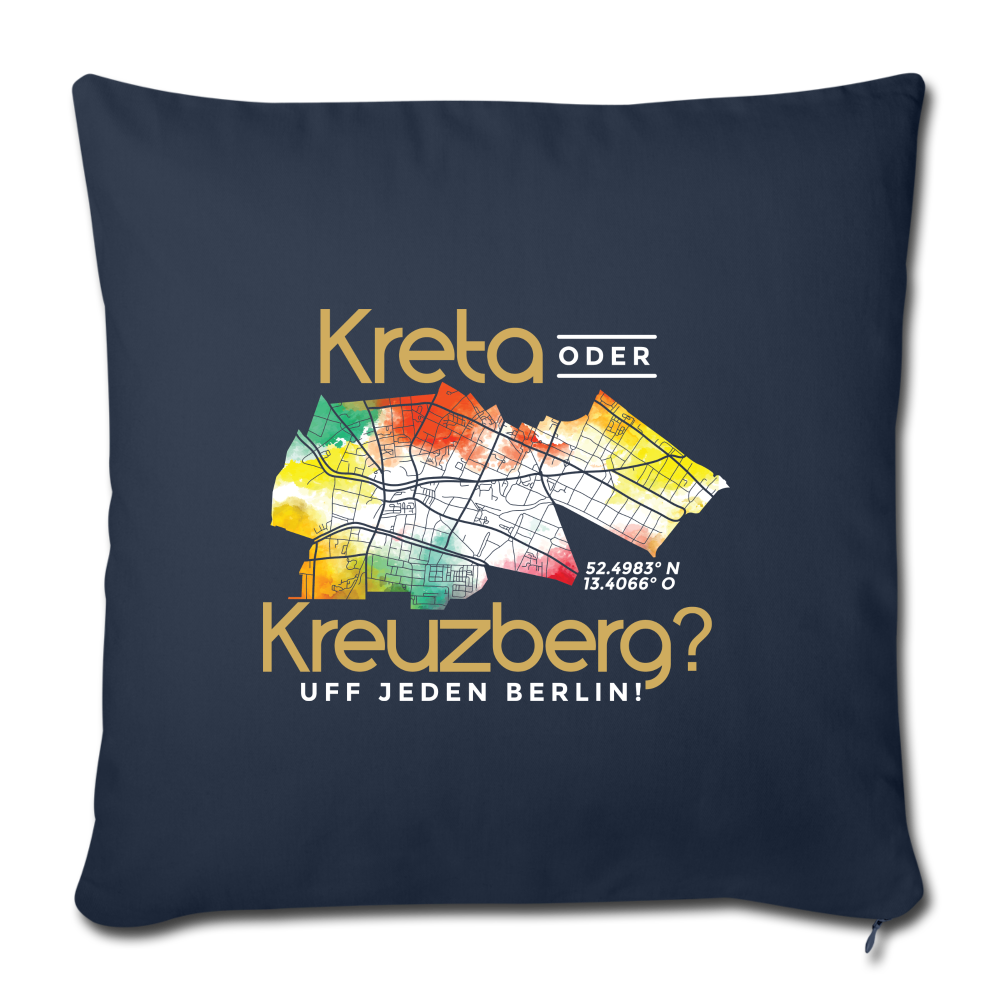 Kreta oder Kreuzberg - Sofakissen mit Füllung (45 x 45 cm) - navy