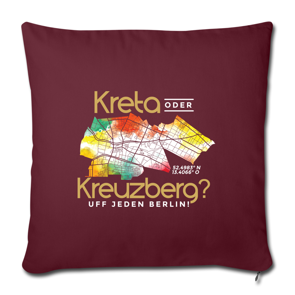 Kreta oder Kreuzberg - Sofakissen mit Füllung (45 x 45 cm) - burgundy