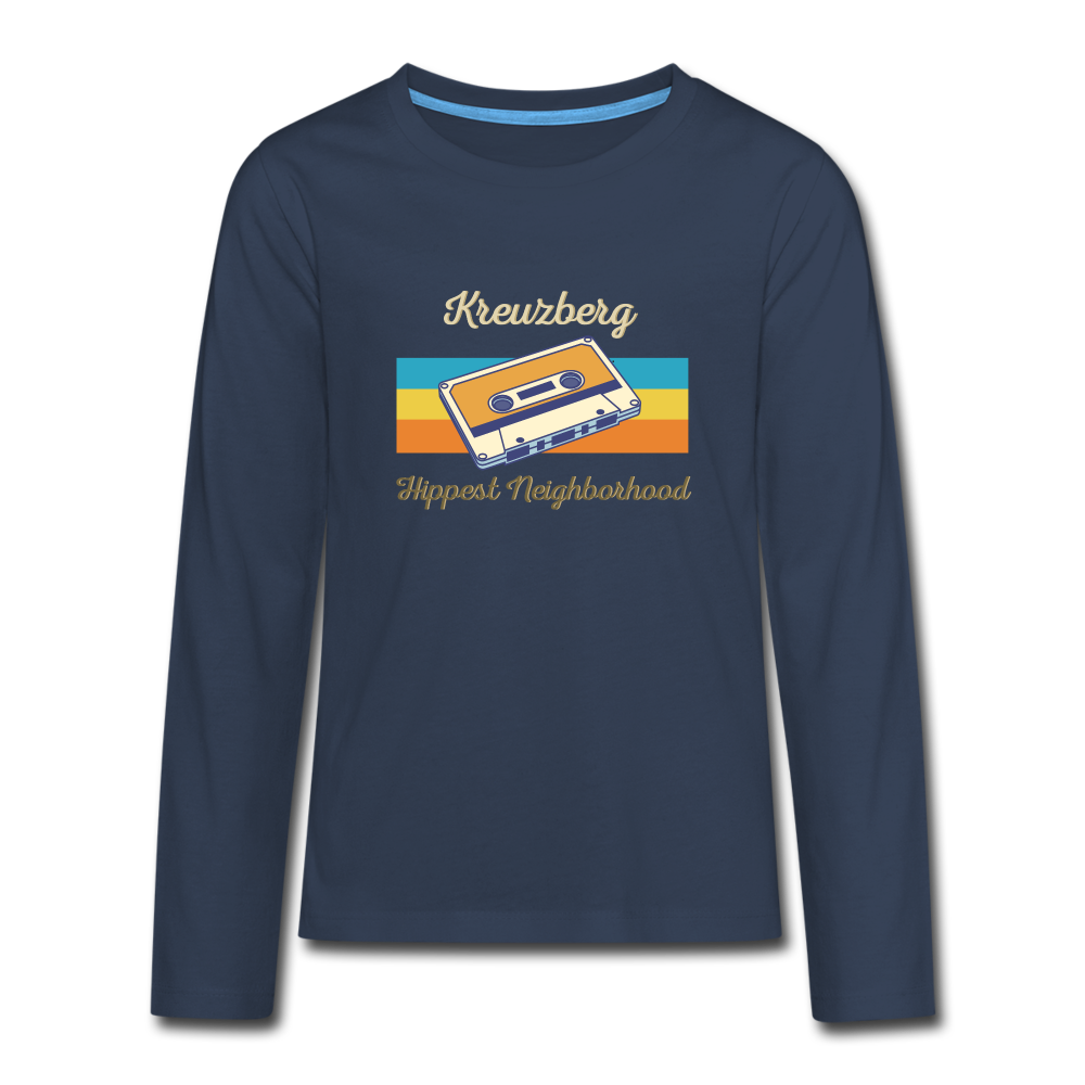 Kreuzberg Hippest Neighborhood - Teenager Langarmshirt - navy