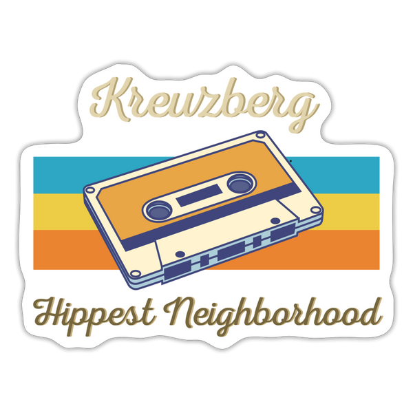 Kreuzberg Hippest Neighborhood - Aufkleber - white matte