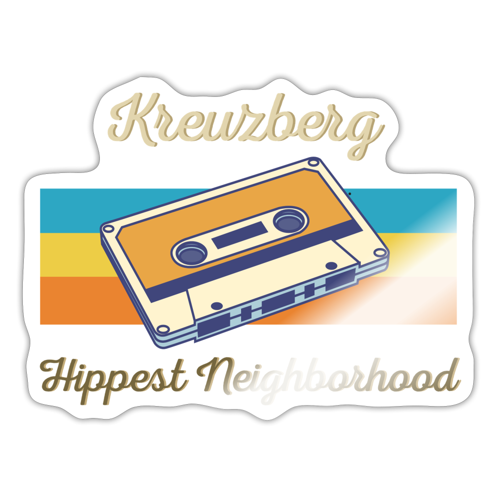 Kreuzberg Hippest Neighborhood - Aufkleber - white glossy