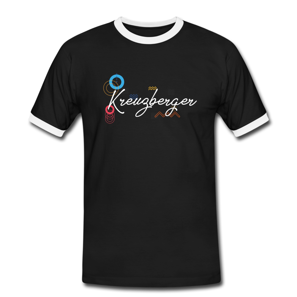 Kreuzberger - Männer Ringer T-Shirt - black/white