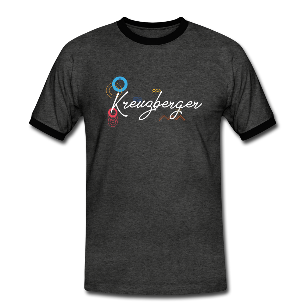Kreuzberger - Männer Ringer T-Shirt - charcoal/black