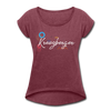 Kreuzbergerin - Frauen T-Shirt mit gerollten Ärmeln - heather burgundy