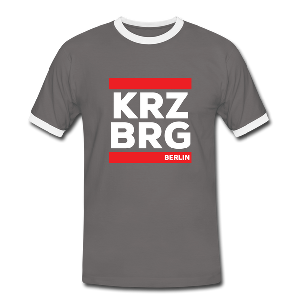KRZBRG - Männer Ringer T-Shirt - dark grey/white