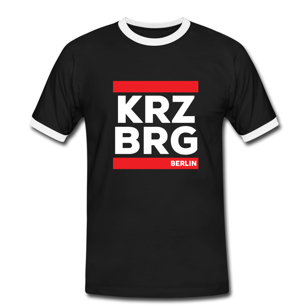 KRZBRG - Männer Ringer T-Shirt - black/white