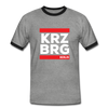 KRZBRG - Männer Ringer T-Shirt - heather grey/black